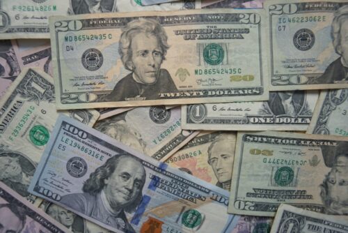 dollar bills stack